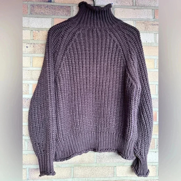 Bluivy chunky knit long sleeve mock neck pullover sweater - Picture 6 of 8